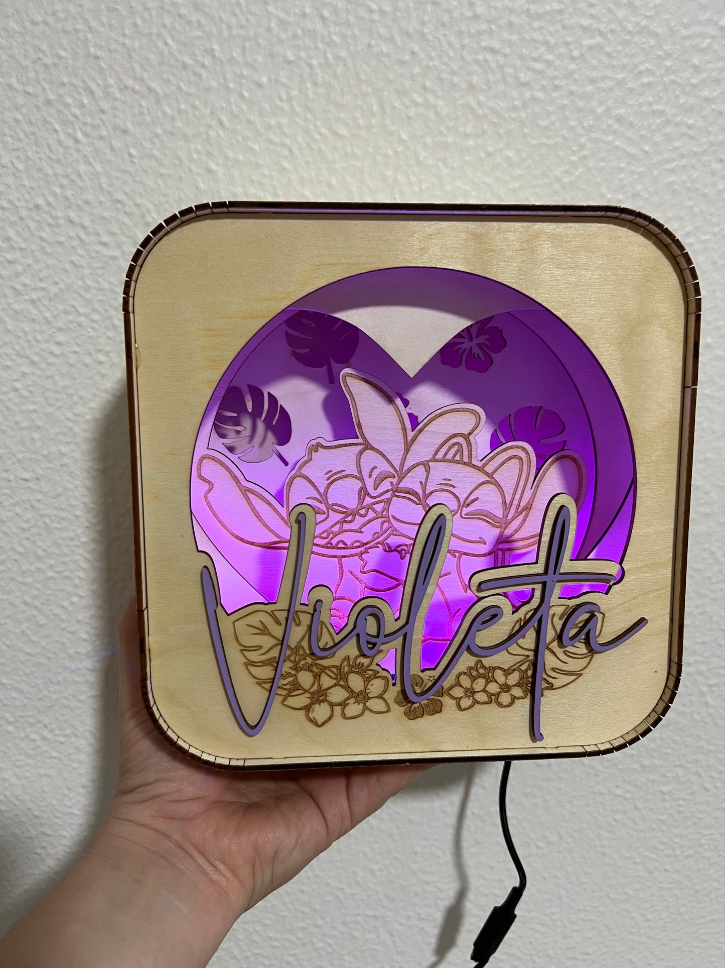 Lámpara caja de luz Stitch