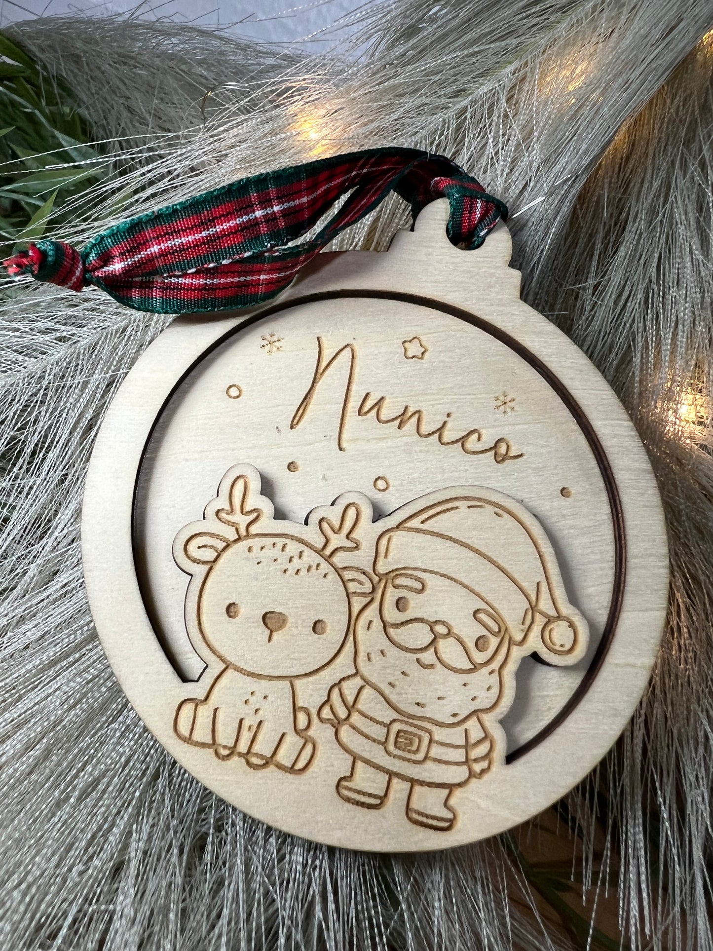 Adorno Reno y Papá Noel