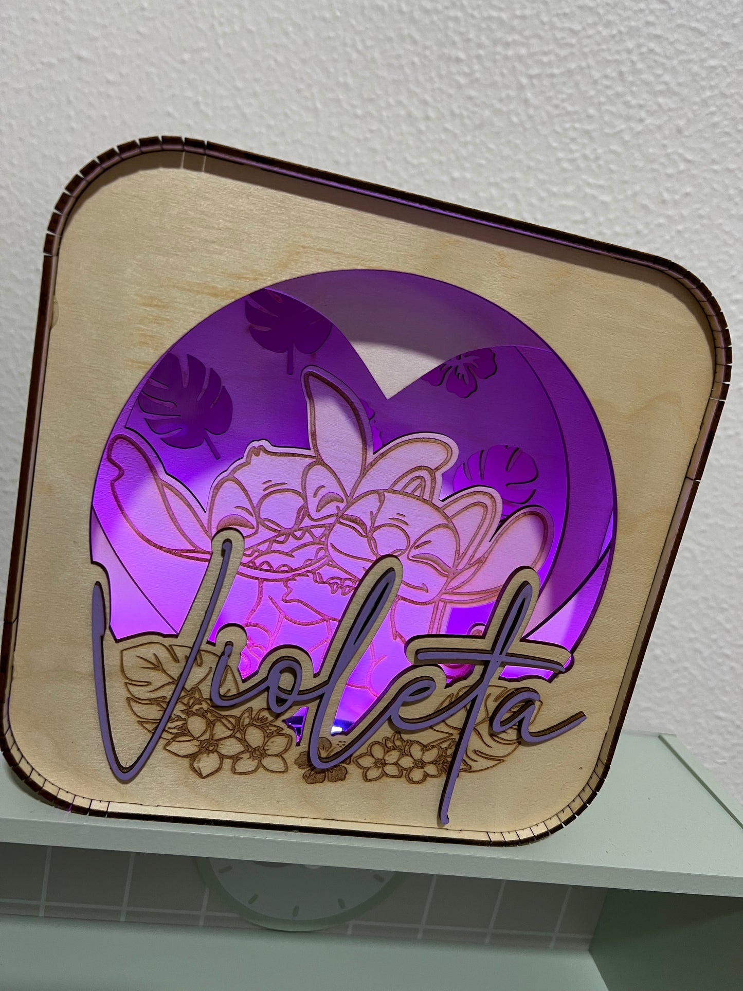 Lámpara caja de luz Stitch