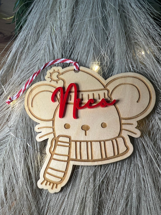 Adorno madera ratón