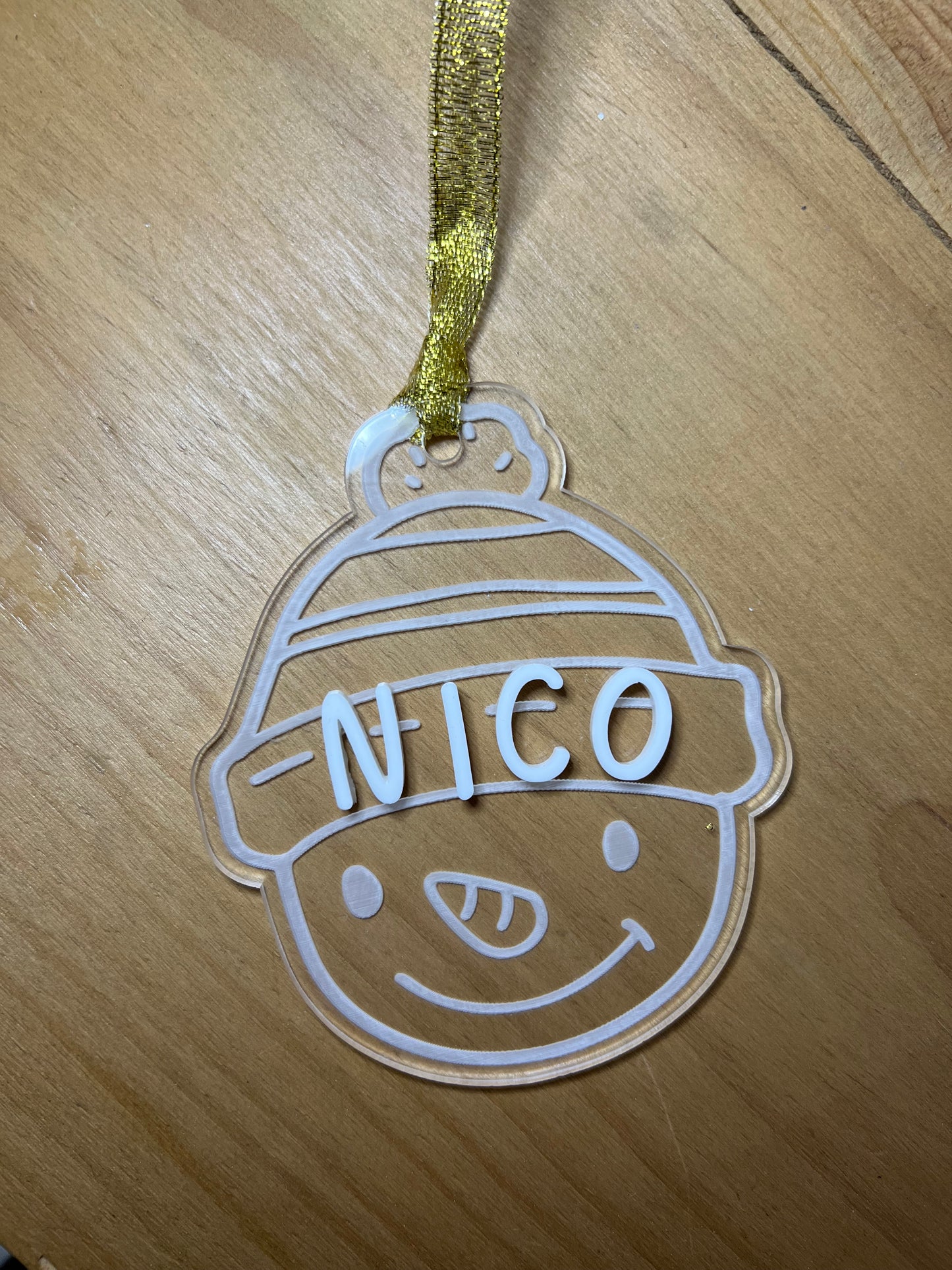 Adorno metacrilato muñeco nieve