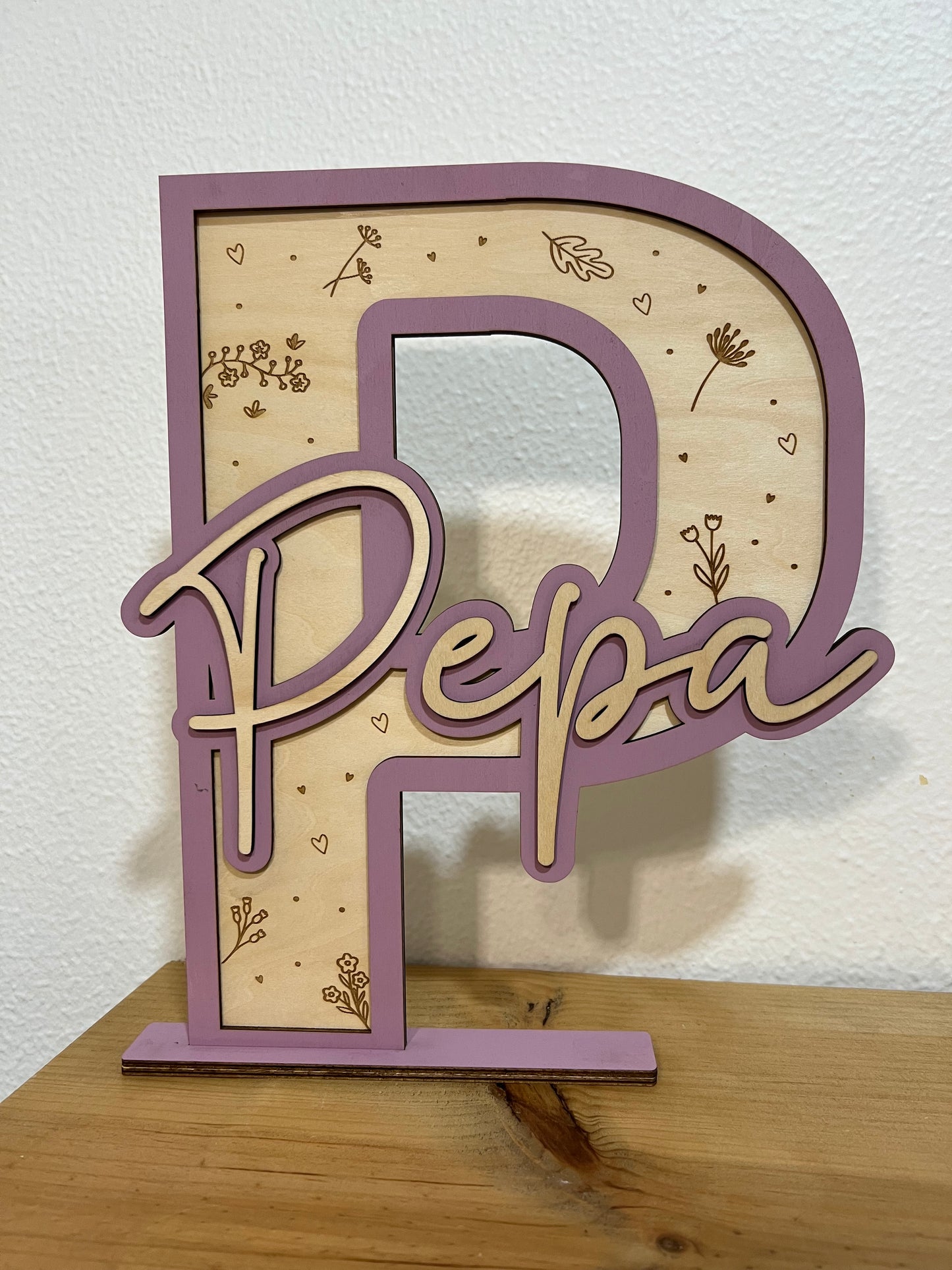 Inicial con nombre flores