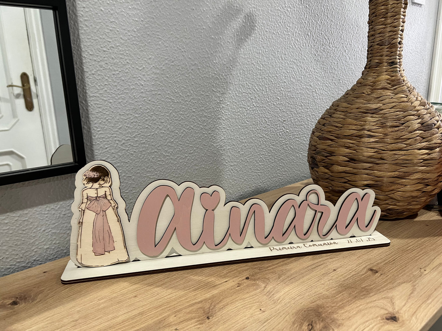 Cartel con nombre comunión